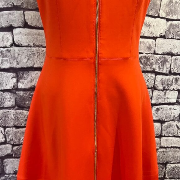 Vince Camuto Orange Sleeveless Full Zip Dress Size 8 - Picture 3 of 12